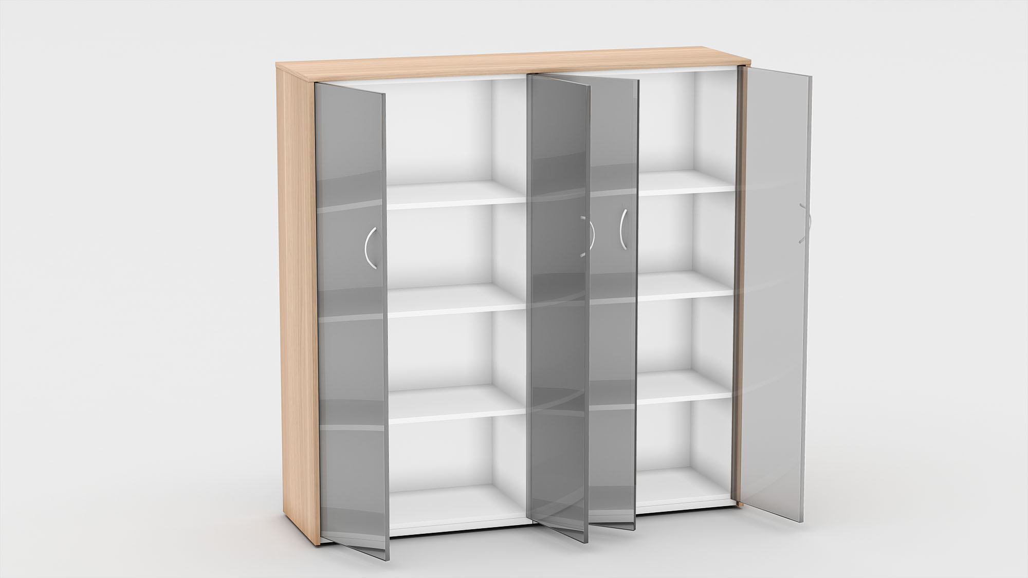 Double glass door bookcase