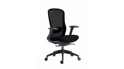 Executive chair with mesh back and fabric seat