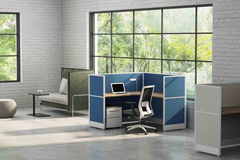 Office screens with fabric and aluminium frame