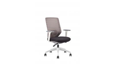 Task chair with mesh backrest and fabric seating
