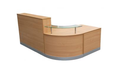 Melamine Reception Counter  with glass