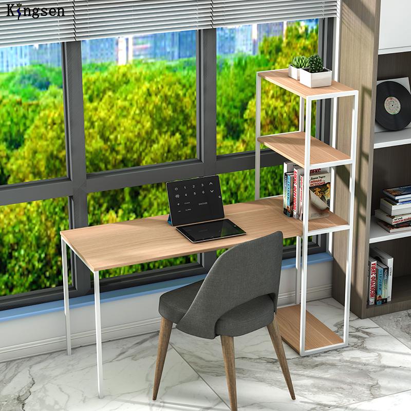 Desk with bookshelves and metal legs