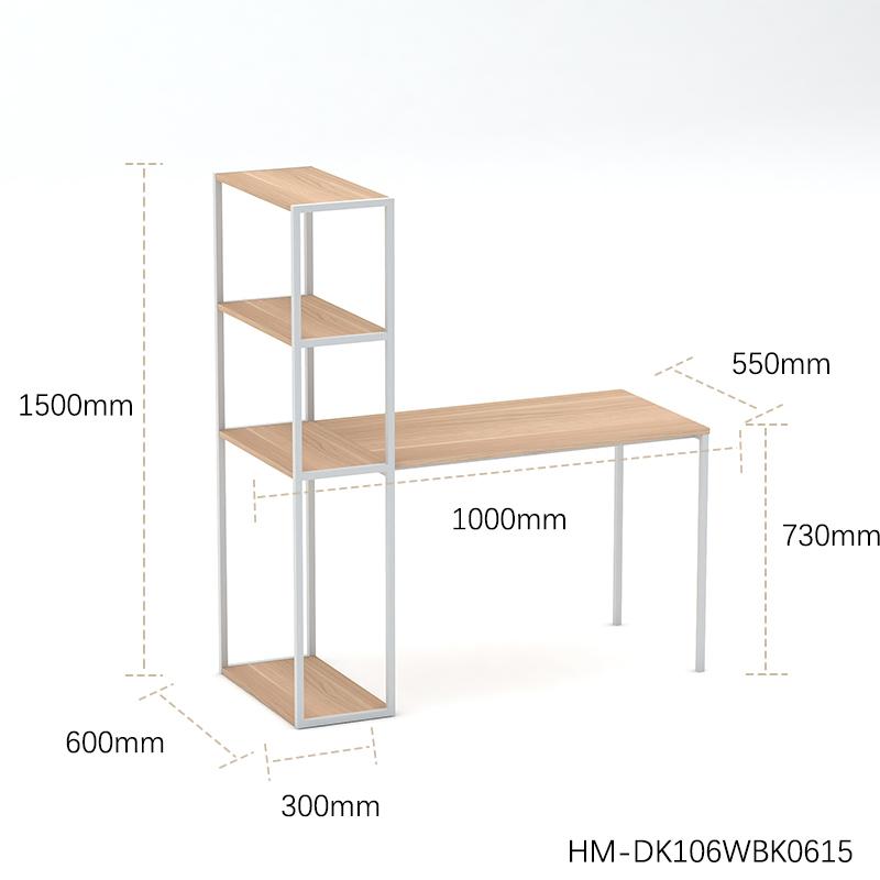 Desk with bookshelves and metal legs