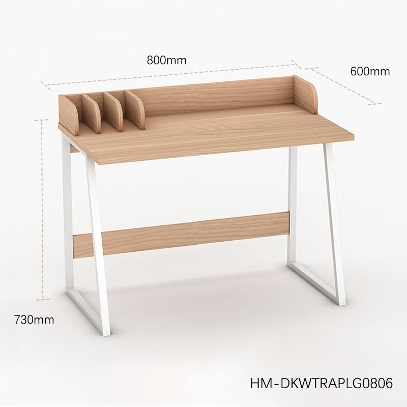 Melamine desk with white metal legs